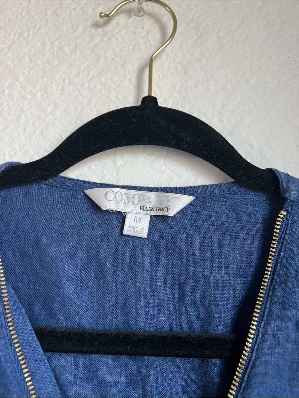 Ellen Tracy Roll Tab Linen Blouse - Picture 3 of 5